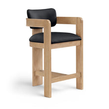 Sacha Black Vegan Leather Upholstered Counter Stool
