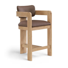 Sacha Brown Vegan Leather Upholstered Counter Stool
