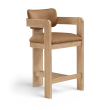 Sacha Cognac Vegan Leather Upholstered Counter Stool