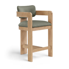 Sacha Olive Vegan Leather Upholstered Counter Stool