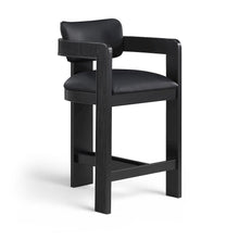 Sacha Black Vegan Leather Upholstered Counter Stool