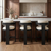 Sacha Cream Vegan Leather Upholstered Counter Stool