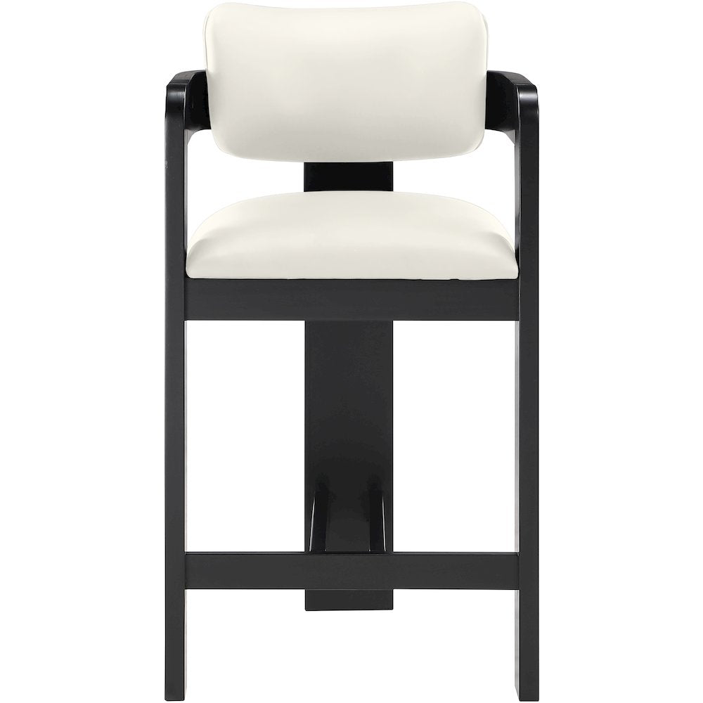 Sacha Cream Vegan Leather Upholstered Counter Stool