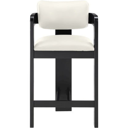 Sacha Cream Vegan Leather Upholstered Counter Stool