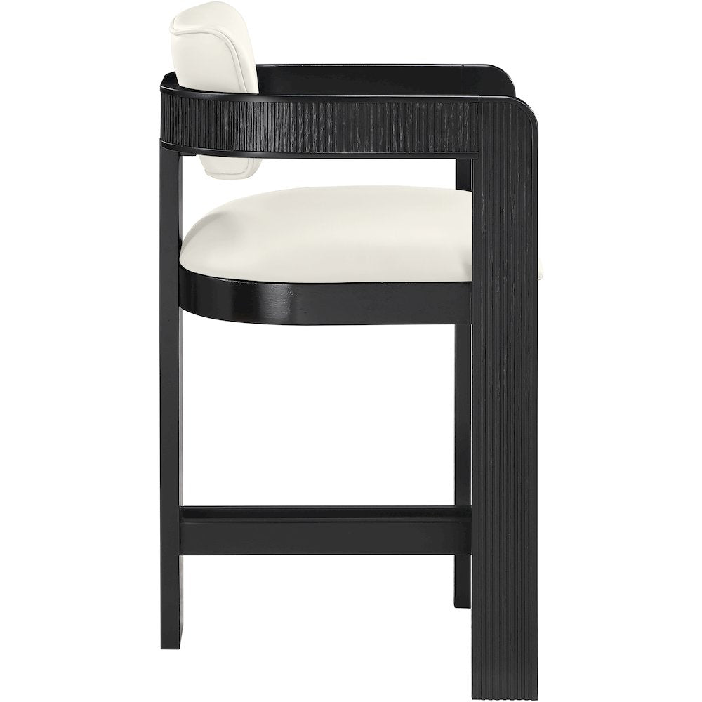 Sacha Cream Vegan Leather Upholstered Counter Stool