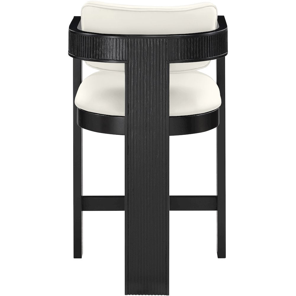 Sacha Cream Vegan Leather Upholstered Counter Stool