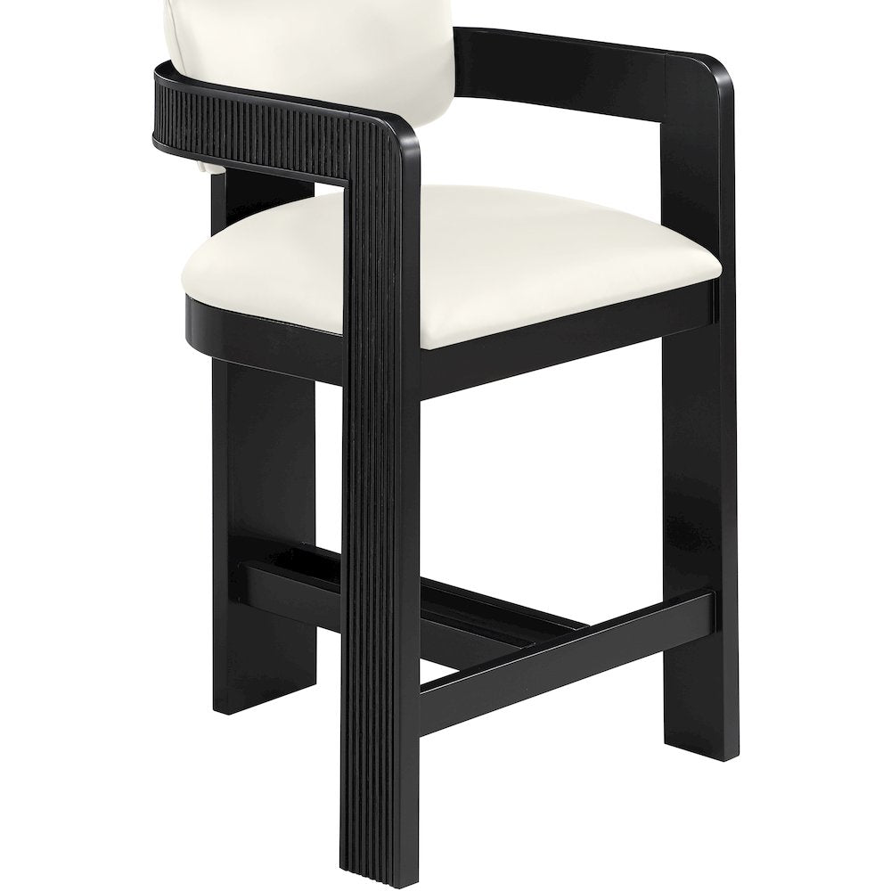 Sacha Cream Vegan Leather Upholstered Counter Stool