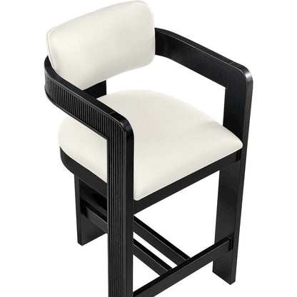 Sacha Cream Vegan Leather Upholstered Counter Stool