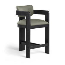 Sacha Olive Vegan Leather Upholstered Counter Stool