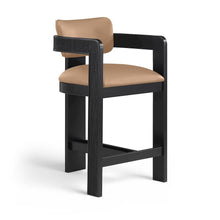 Sacha Tan Vegan Leather Upholstered Counter Stool