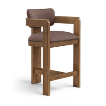 Sacha Brown Vegan Leather Upholstered Counter Stool