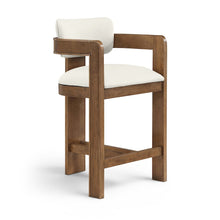 Sacha Cream Vegan Leather Upholstered Counter Stool