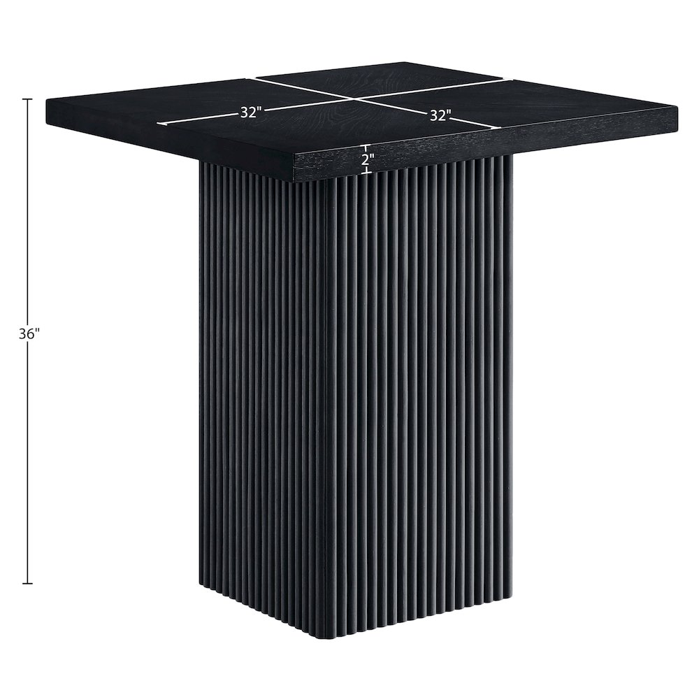 Belinda Black Oak Veneer And Solid Wood Counter Height Table
