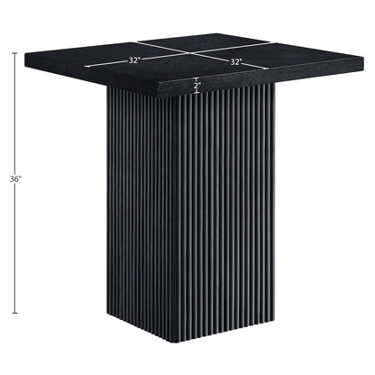 Belinda Black Oak Veneer And Solid Wood Counter Height Table