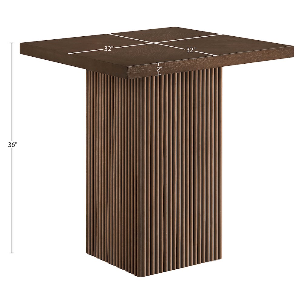 Belinda Brown Oak Veneer And Solid Wood Counter Height Table