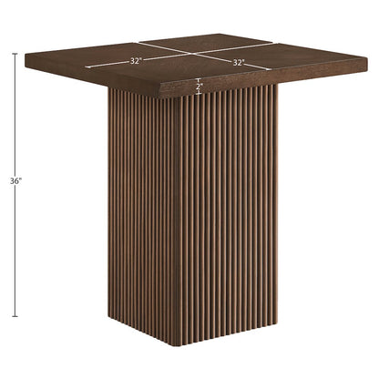 Belinda Brown Oak Veneer And Solid Wood Counter Height Table