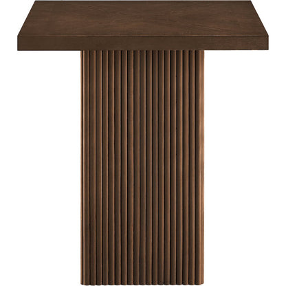 Belinda Brown Oak Veneer And Solid Wood Counter Height Table