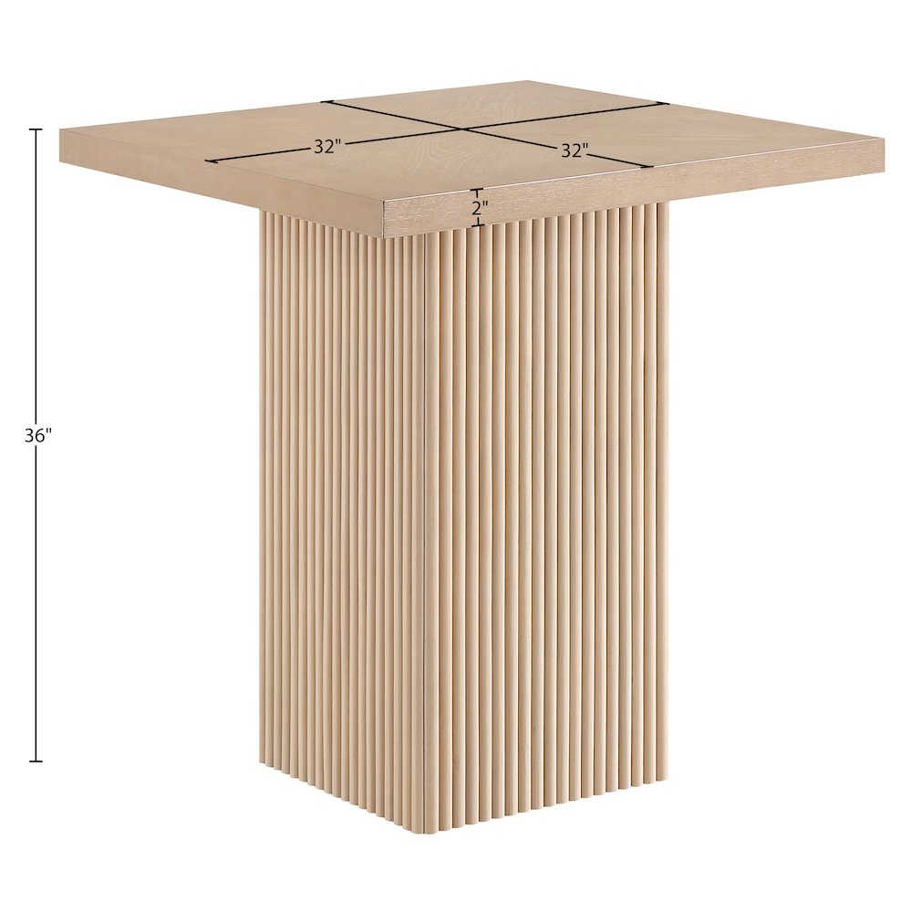 Belinda Natural Oak Veneer And Solid Wood Counter Height Table