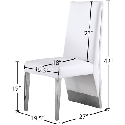 Porsha White Vegan Leather Dining Chair, Set of 2