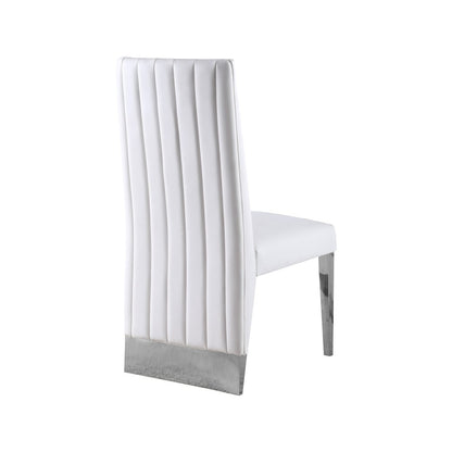 Porsha White Vegan Leather Dining Chair, Set of 2