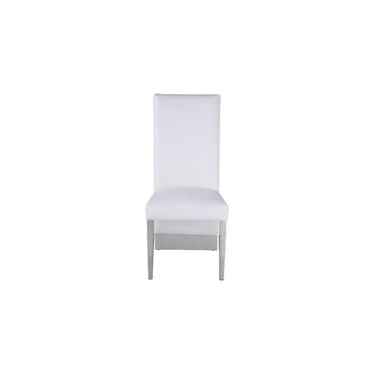 Porsha White Vegan Leather Dining Chair, Set of 2