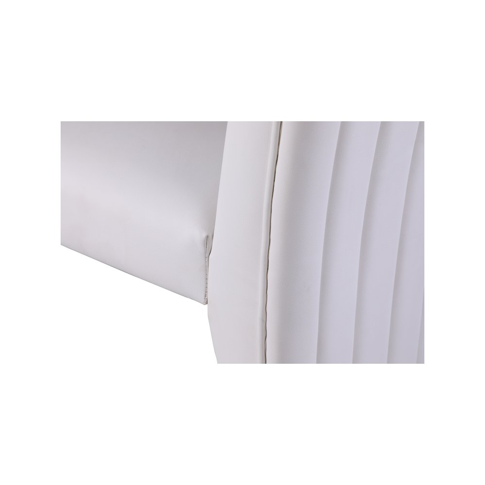 Porsha White Vegan Leather Dining Chair, Set of 2