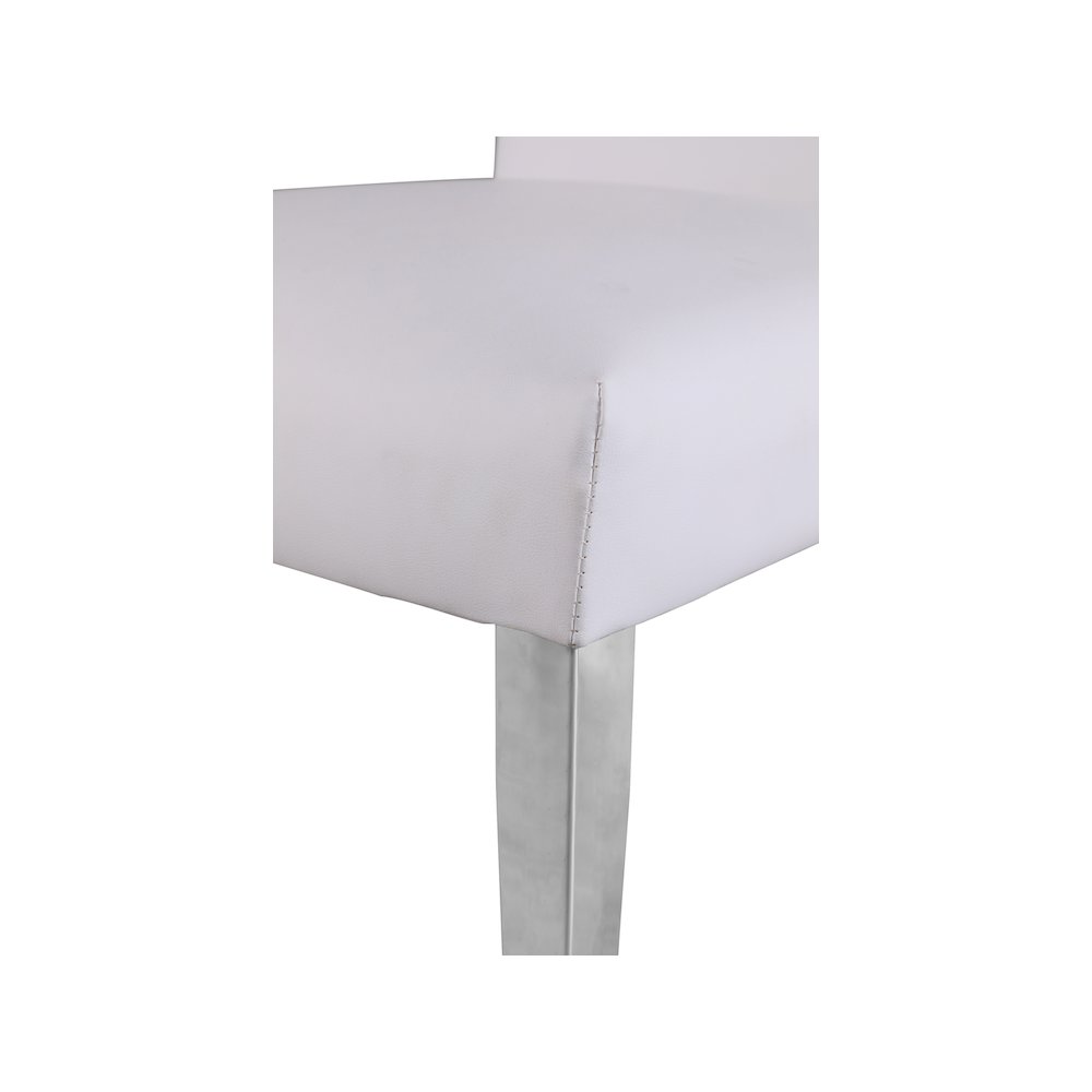 Porsha White Vegan Leather Dining Chair, Set of 2