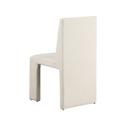 Benson Beige Linen Textured Fabric Dining Chair, Set of 2