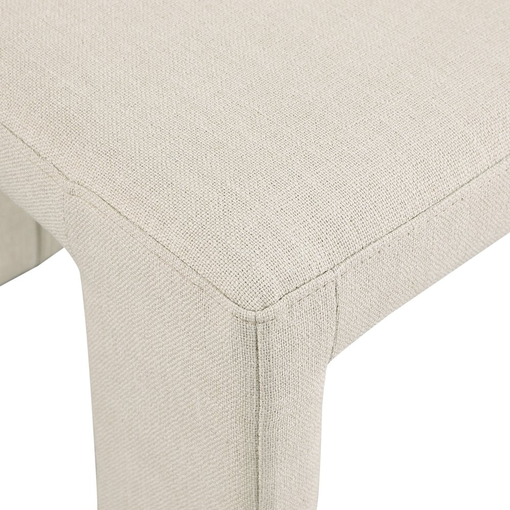 Benson Beige Linen Textured Fabric Dining Chair, Set of 2