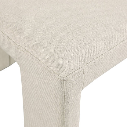 Benson Beige Linen Textured Fabric Dining Chair, Set of 2