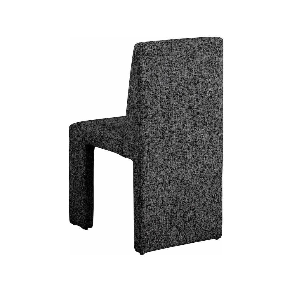 Benson Black Linen Textured Fabric Dining Chair, Set of 2