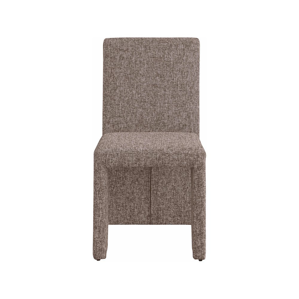 Benson Brown Linen Textured Fabric Dining Chair, Set of 2