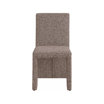 Benson Brown Linen Textured Fabric Dining Chair, Set of 2