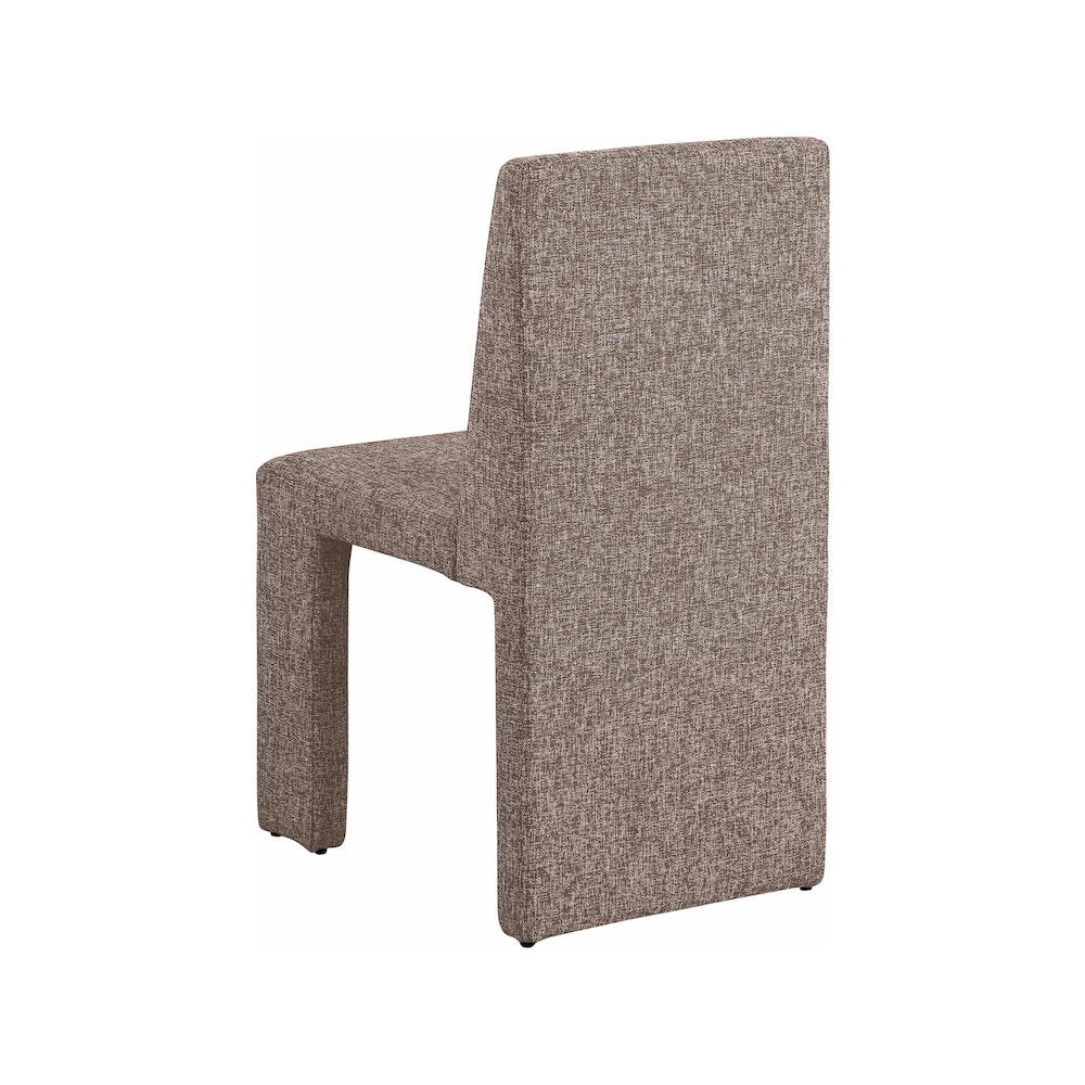 Benson Brown Linen Textured Fabric Dining Chair, Set of 2