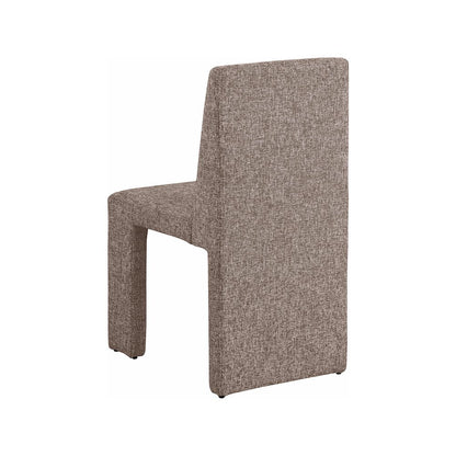 Benson Brown Linen Textured Fabric Dining Chair, Set of 2
