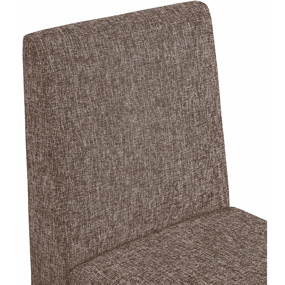 Benson Brown Linen Textured Fabric Dining Chair, Set of 2