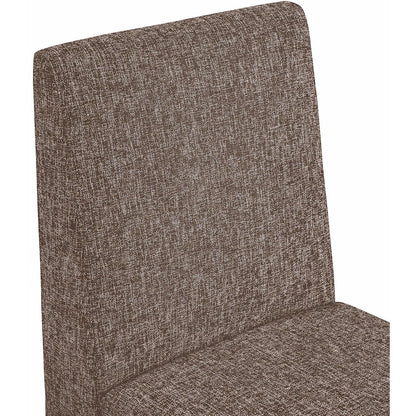 Benson Brown Linen Textured Fabric Dining Chair, Set of 2