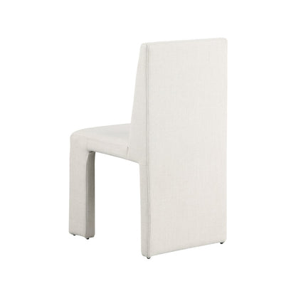Benson Cream Linen Textured Fabric Dining Chair, Set of 2
