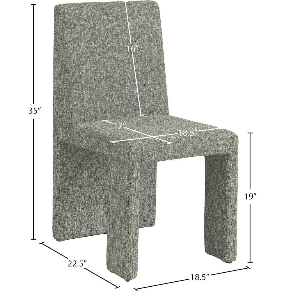 Benson Green Linen Textured Fabric Dining Chair, Set of 2