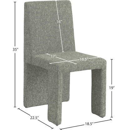 Benson Green Linen Textured Fabric Dining Chair, Set of 2