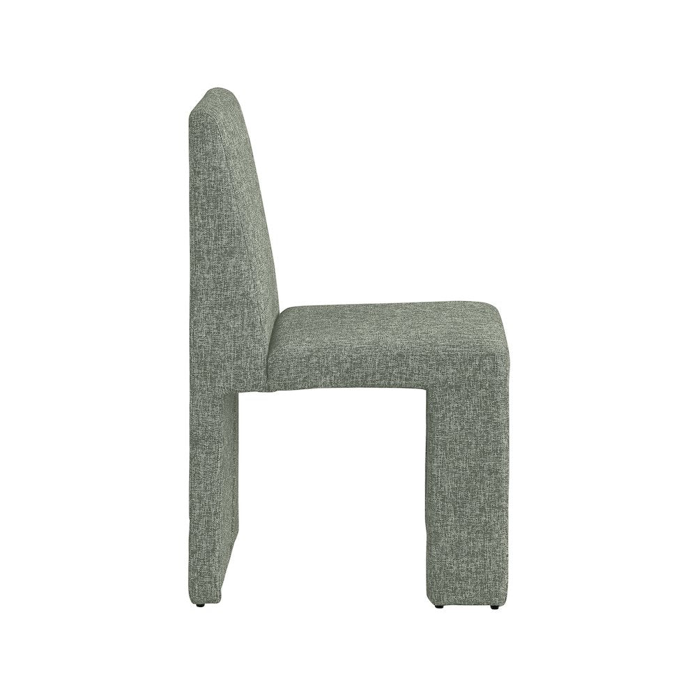 Benson Green Linen Textured Fabric Dining Chair, Set of 2