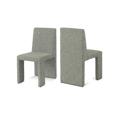 Benson Green Linen Textured Fabric Dining Chair, Set of 2