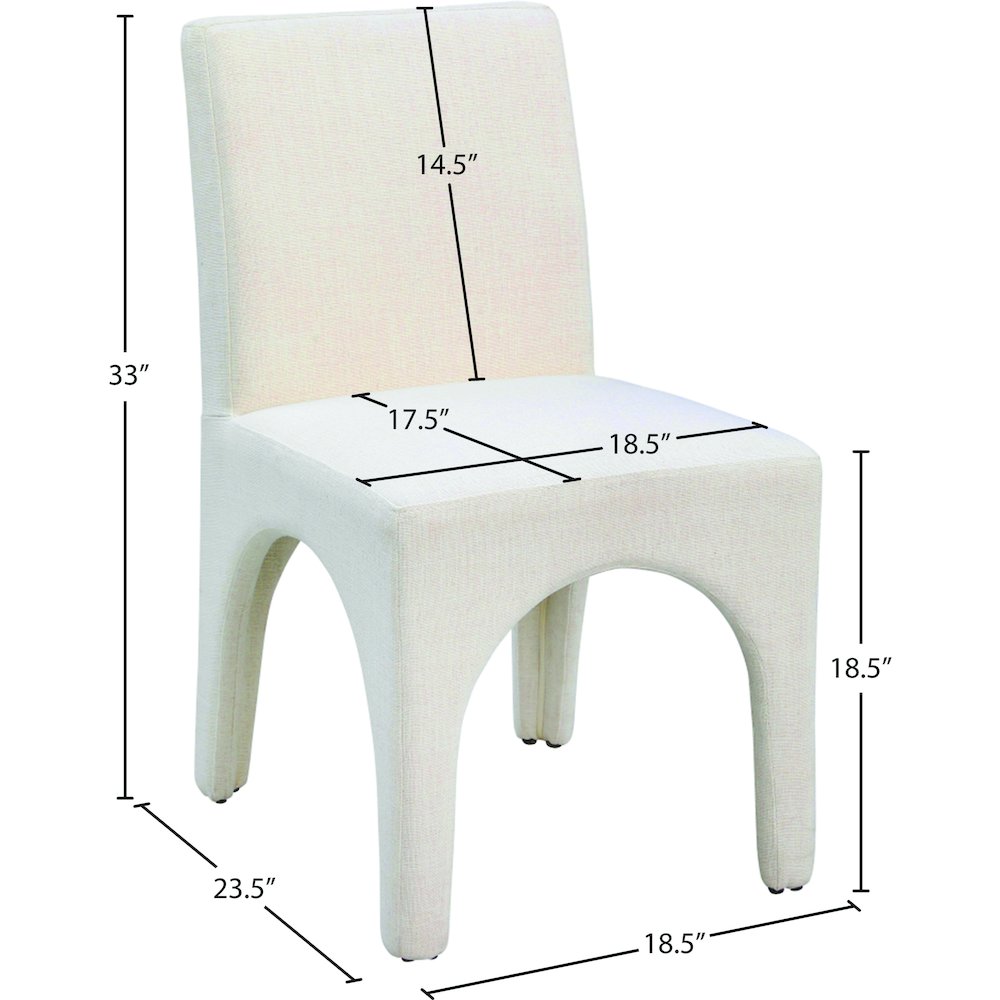 Gramercy Beige Linen Textured Fabric Dining Chair, Set of 2