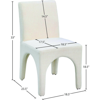 Gramercy Beige Linen Textured Fabric Dining Chair, Set of 2