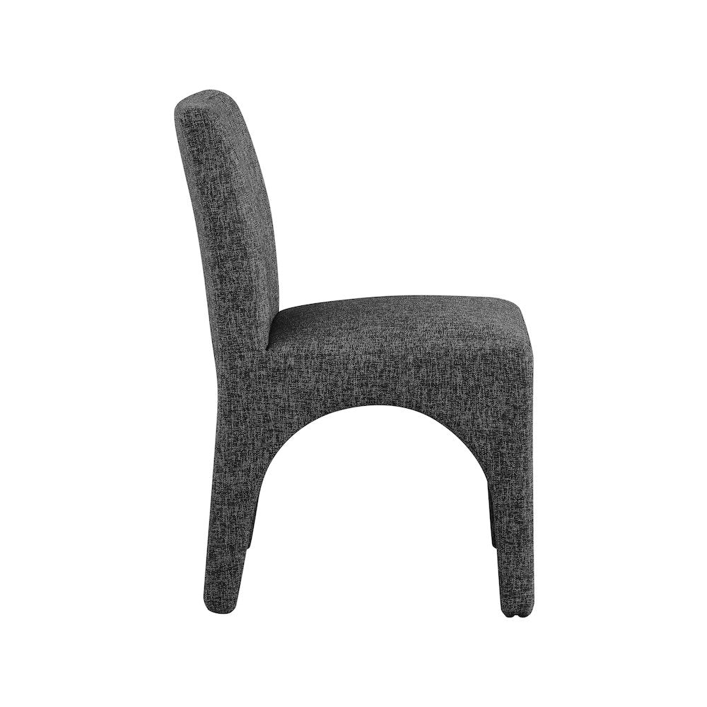 Gramercy Black Linen Textured Fabric Dining Chair, Set of 2