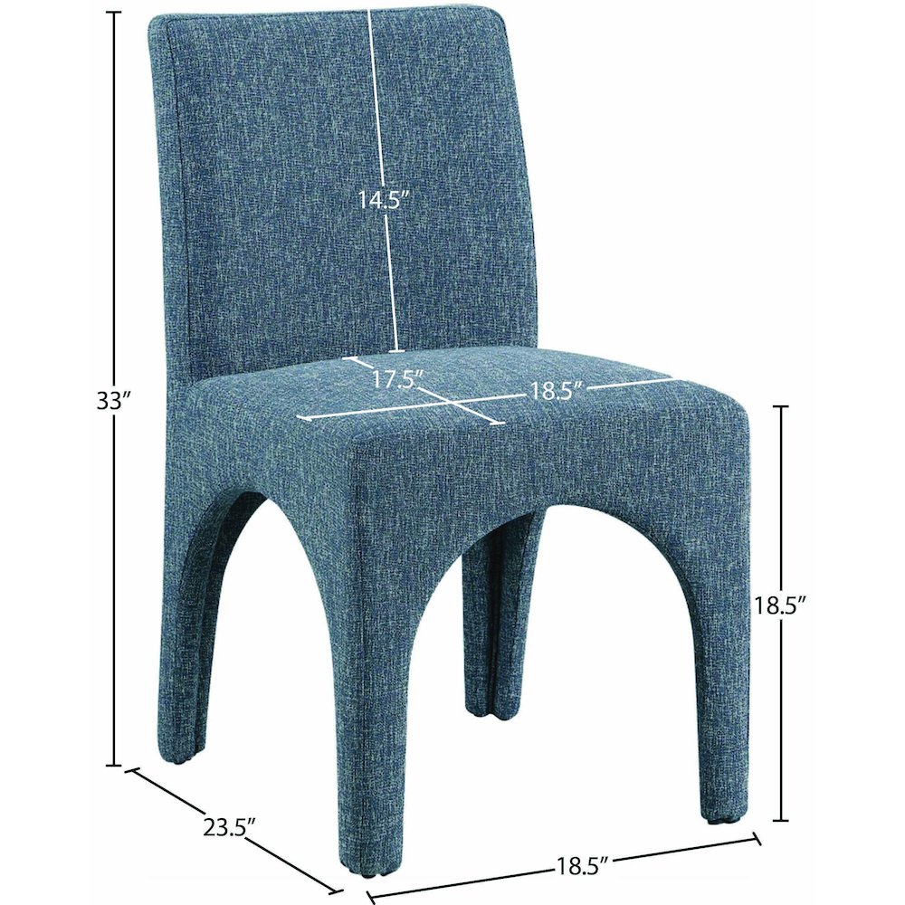 Gramercy Blue Linen Textured Fabric Dining Chair, Set of 2