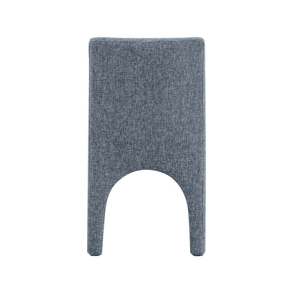 Gramercy Blue Linen Textured Fabric Dining Chair, Set of 2