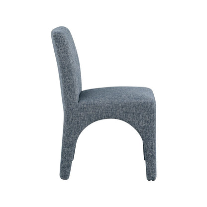 Gramercy Blue Linen Textured Fabric Dining Chair, Set of 2