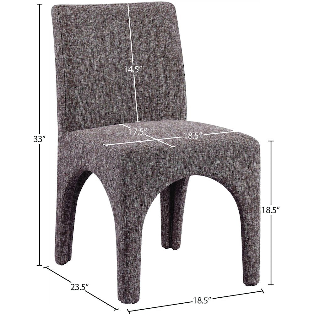Gramercy Brown Linen Textured Fabric Dining Chair, Set of 2