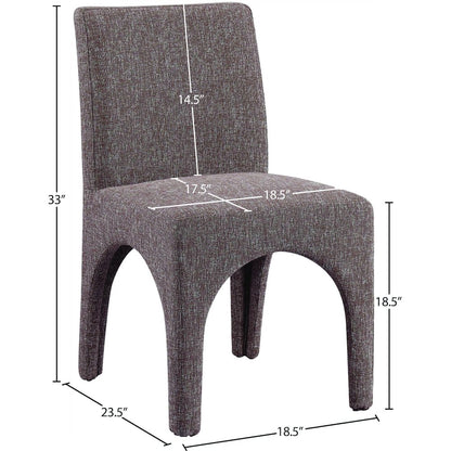 Gramercy Brown Linen Textured Fabric Dining Chair, Set of 2